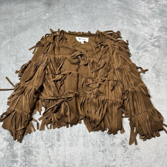 BB Dakota Jackets & Blazers - BB Dakota Fringe Open Jacket in‎ Brown Size XS Y2K Retro Boho Western Festival
